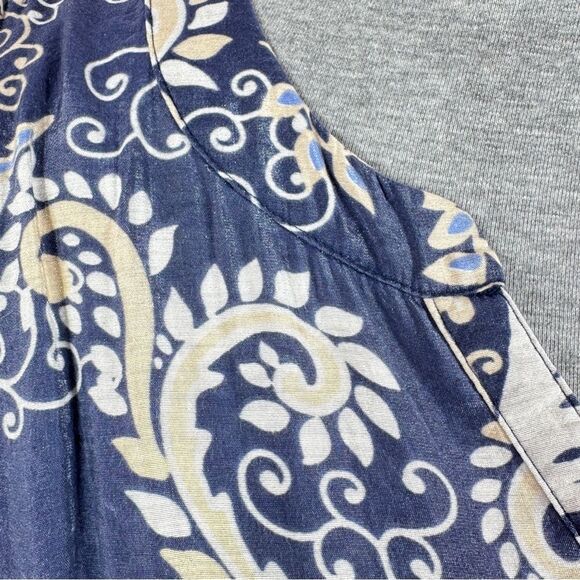 Van Heusen Paisley Cap Sleeve Button Front Shirt Blouse Blue XS - Picture 6 of 11